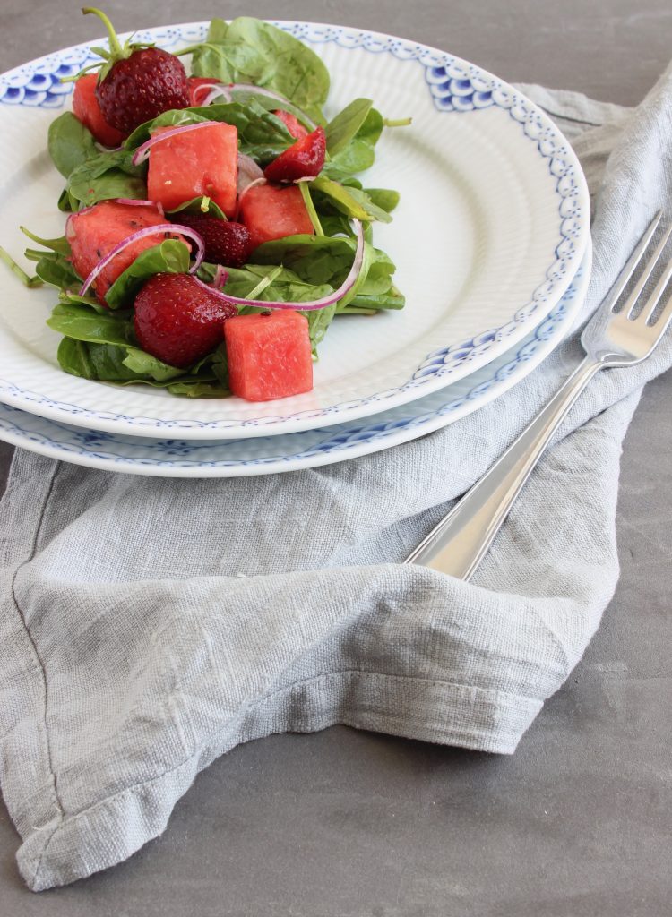 Spinatsalat jordbær vandmelon